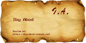 Iby Abod névjegykártya